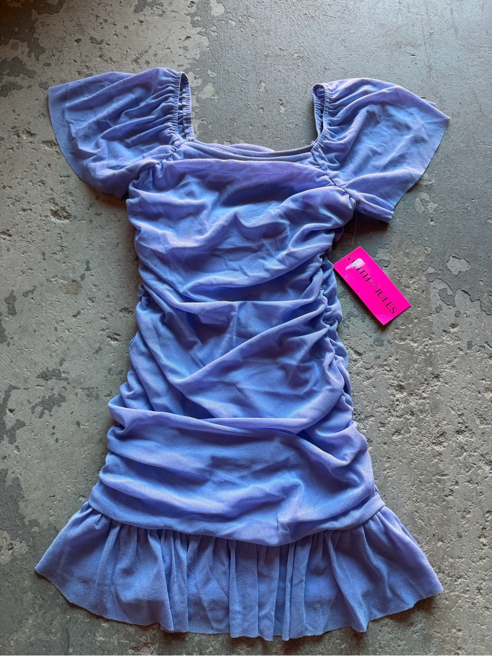 “New” With ❤️ jules Girls Ruched Puff Sleeve Mini Dress sizeXL
